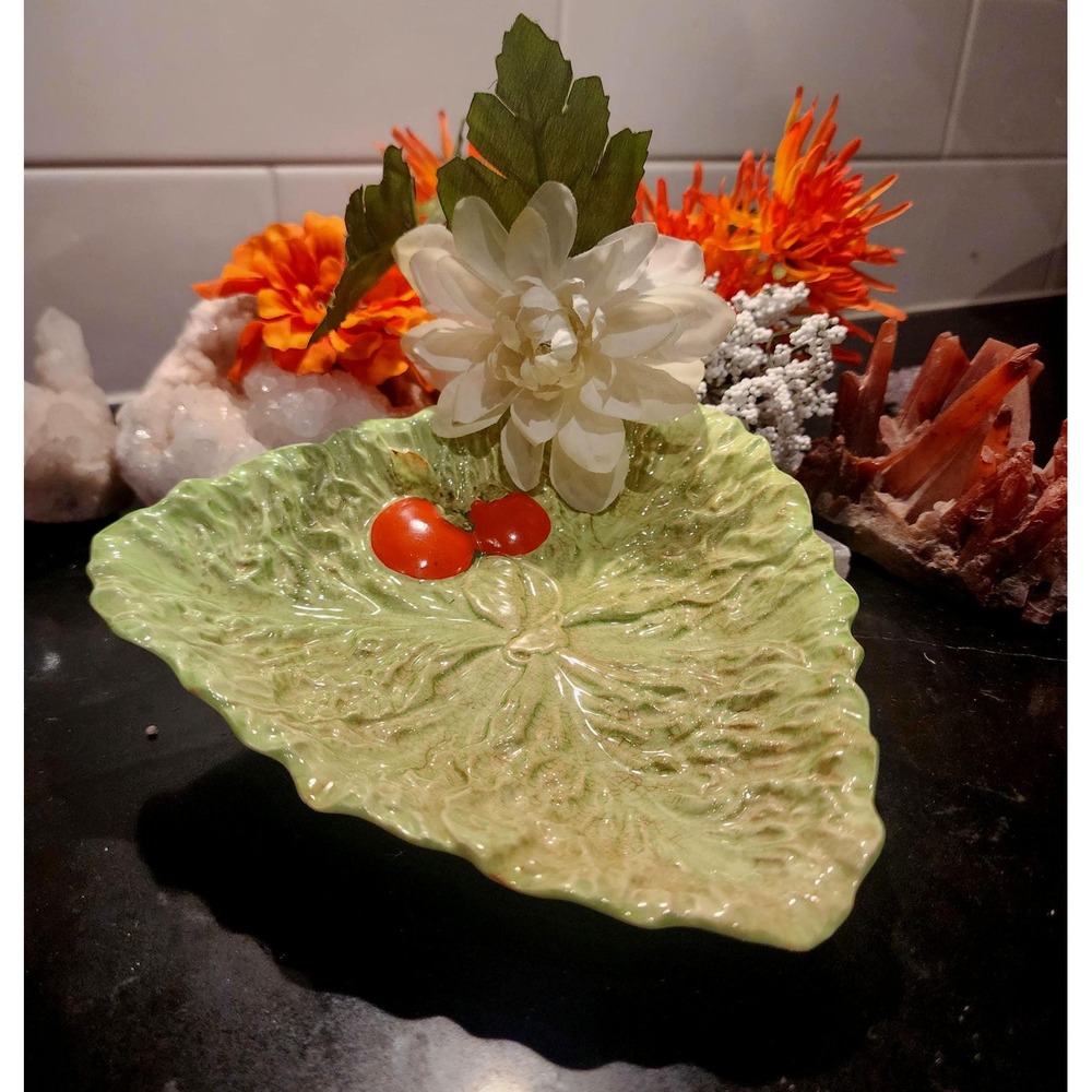 Vintage Carlton Ware Lettuce Leaf Dish Tomato Mid Century English Serveware